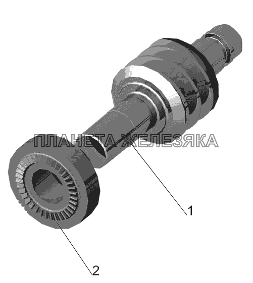 Вал червячный с полумуфтой 64226-3501168-010 МАЗ-5440B9, 6430B9