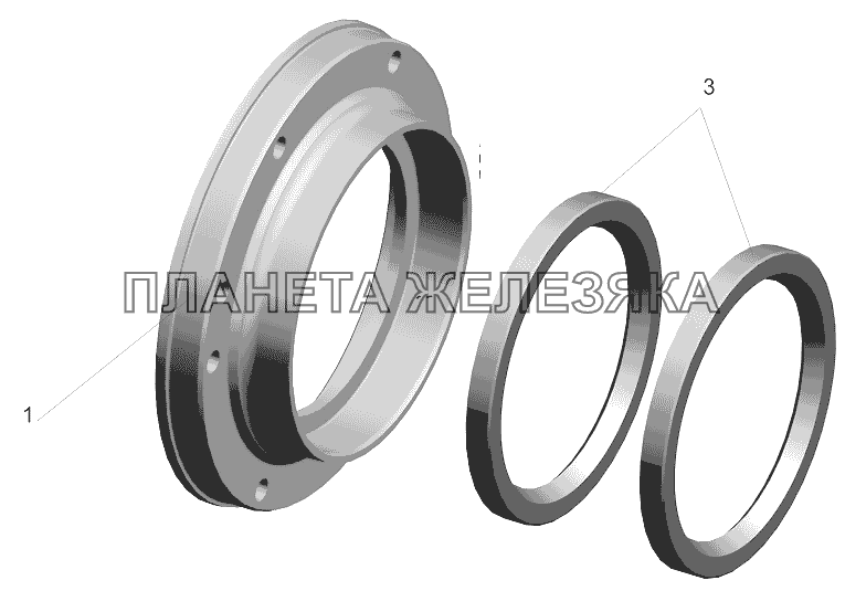 Крышка с манжетами 544019-3104034 МАЗ-5440B9, 6430B9