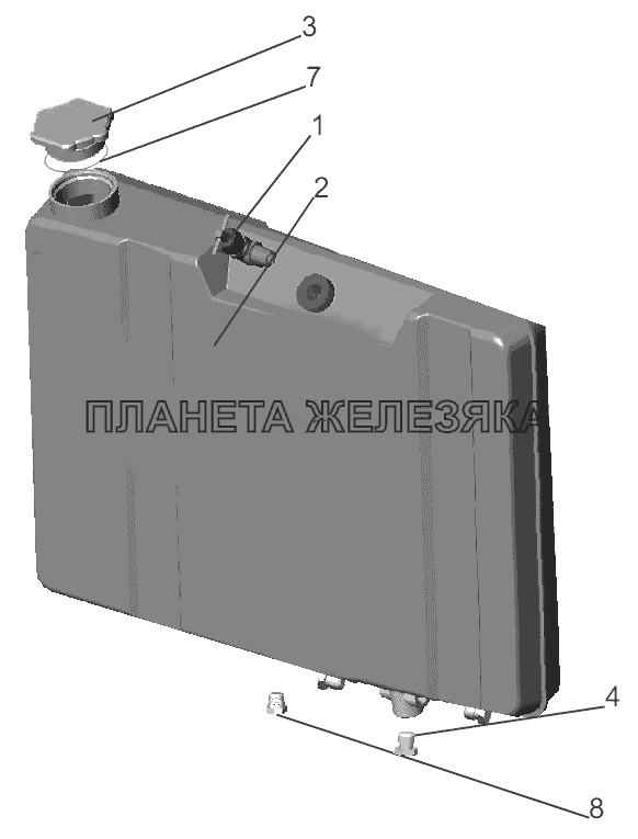 Бачок топливный 145440A9-1015910 МАЗ-5440B9, 6430B9