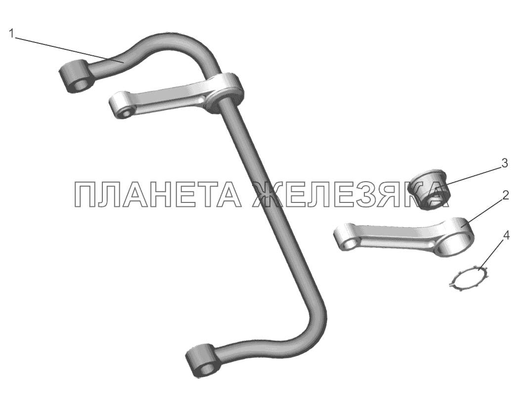 Вал стабилизатора с рычагами 5551-2916006 МАЗ-5440B9, 6430B9