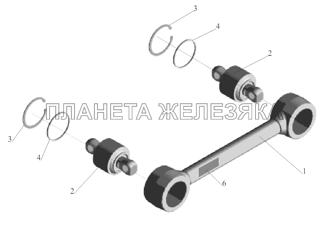 Штанга реактивная 6430-2919014 МАЗ-5440B9, 6430B9 Штанга реактивная 6430-2919014 МАЗ-5440B9, 6430B9