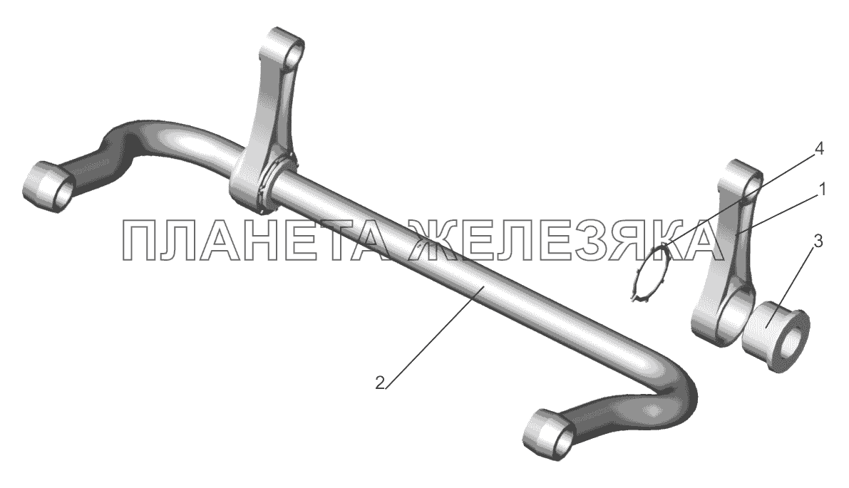 Вал стабилизатора с рычагами 6501-2916006 МАЗ-5440B9, 6430B9