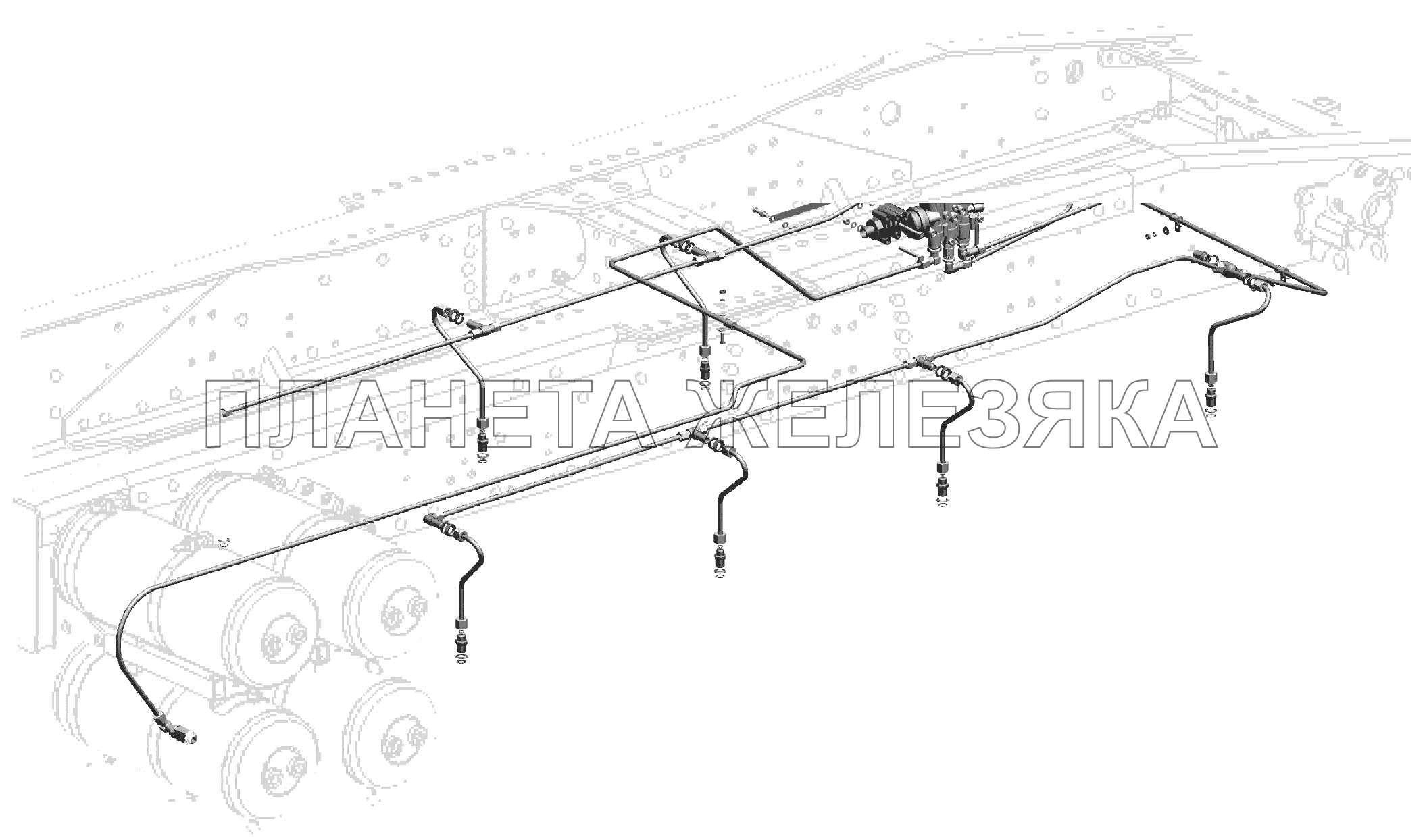 Установка трубопроводов ECAS 6430A9-2900018, 6430A9-2900018-050 МАЗ-5440B9, 6430B9