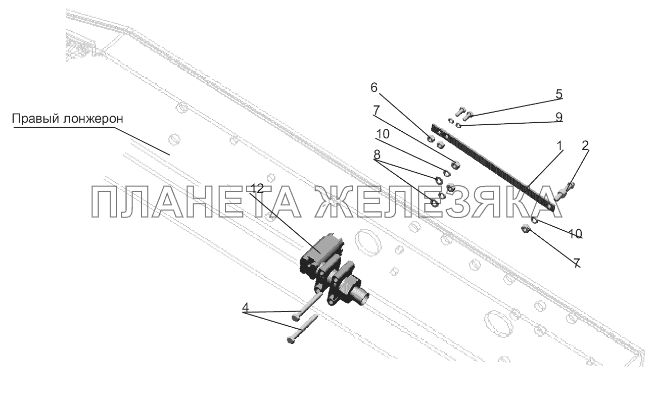 Крепление датчика перемещения ECAS 5440-2935006-050 МАЗ-5440B9, 6430B9