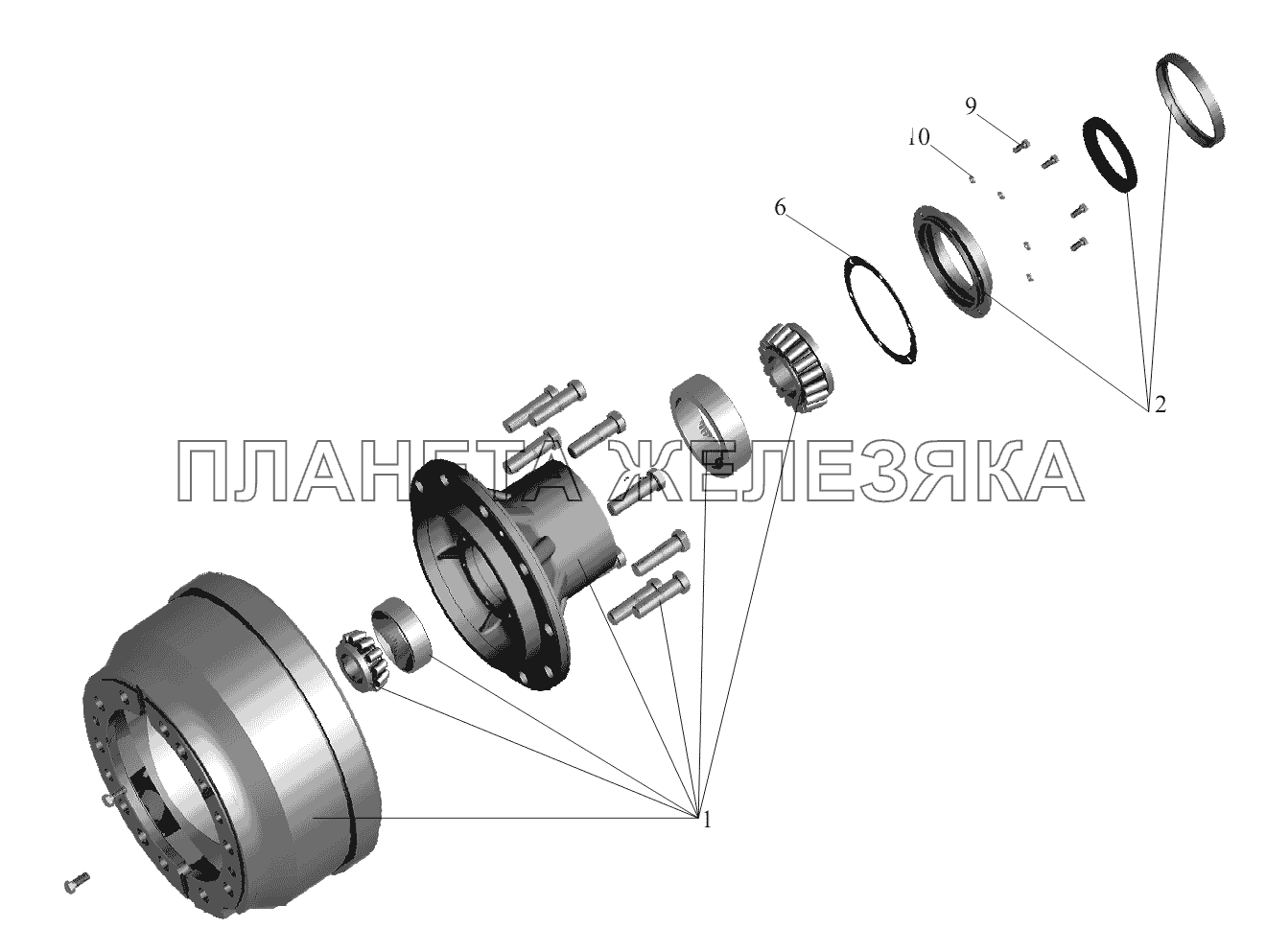 Ступица 6430-3103006-010 МАЗ-5440B9, 6430B9 Ступица 6430-3103006-010 МАЗ-5440B9, 6430B9