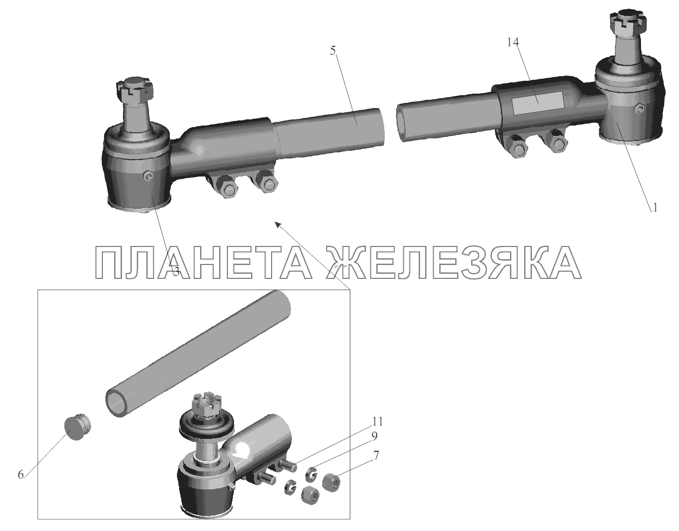 Тяга поперечная 64221-3003052 МАЗ-5440B9, 6430B9