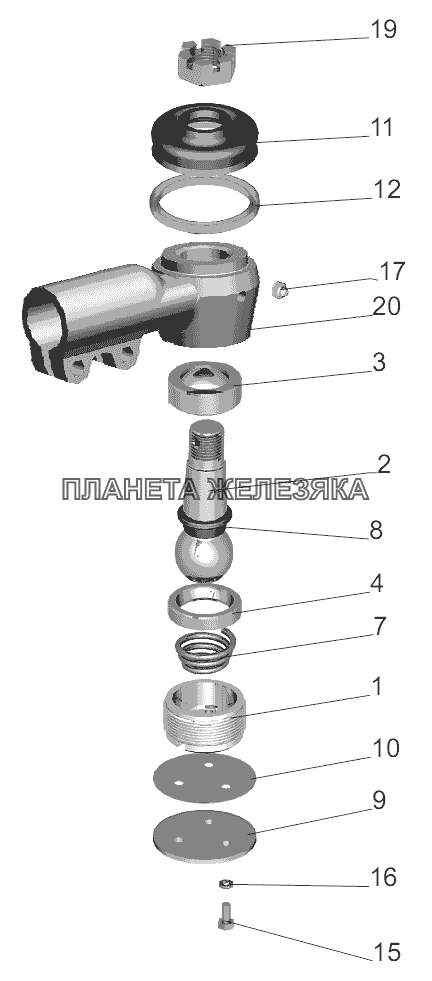 Наконечник 6422-3003057 МАЗ-5440B9, 6430B9