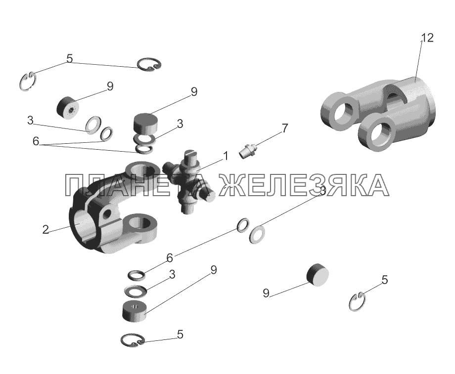 Шарнир карданный 6430-3444052-001 МАЗ-5440B9, 6430B9