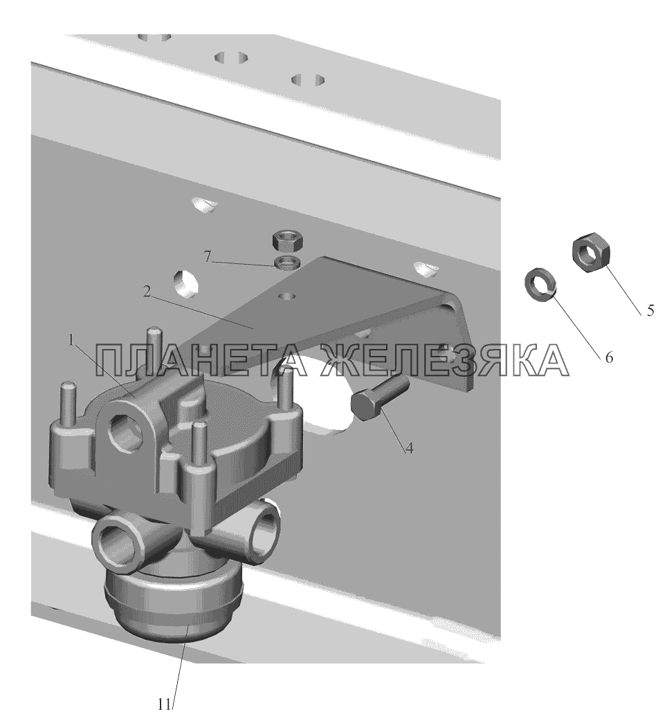 Крепление клапана ускорительного 544003-3518004 МАЗ-5440B9, 6430B9