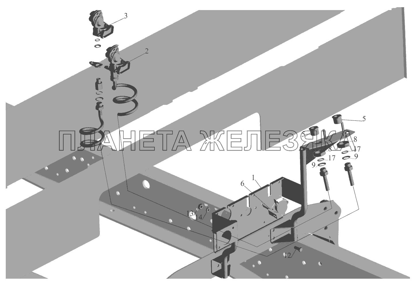 Пневмовыводы на полуприцеп 544008-3521004 МАЗ-5440B9, 6430B9