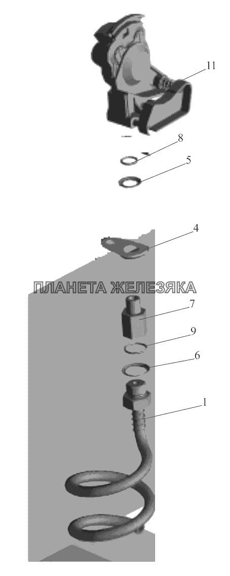 Трубопровод соединительный 643020-3521385 МАЗ-5440B9, 6430B9