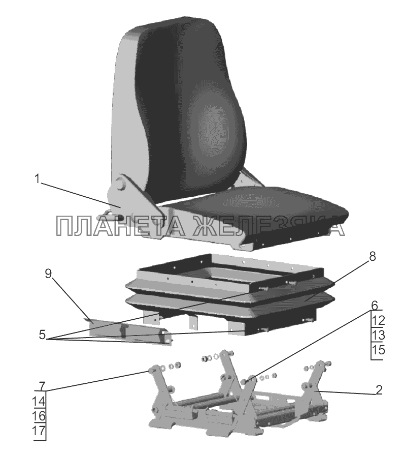 Сиденье переднее 6430-6810010 МАЗ-5440B9, 6430B9