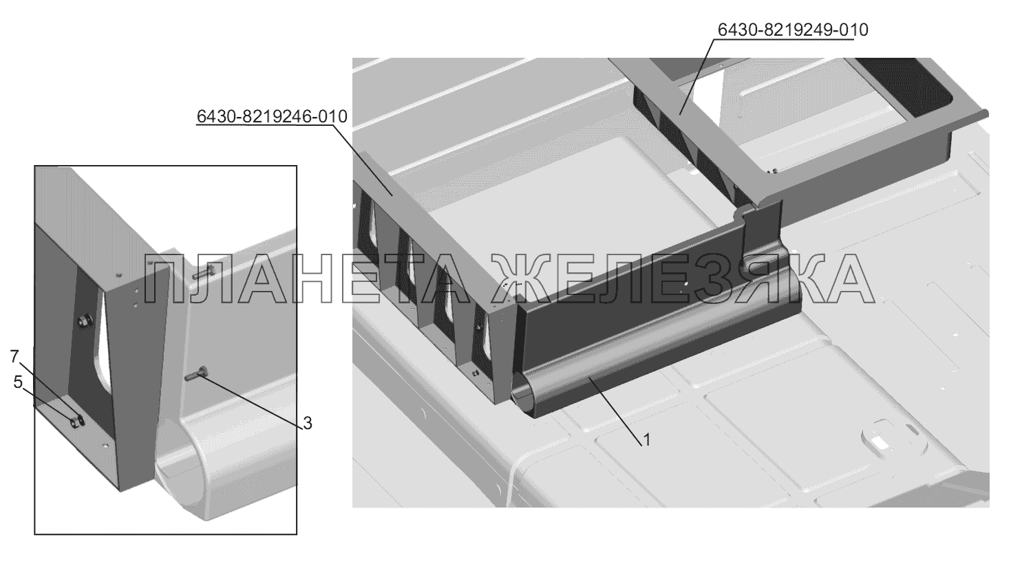 Установка стенки 6430-8200041 МАЗ-5440B9, 6430B9