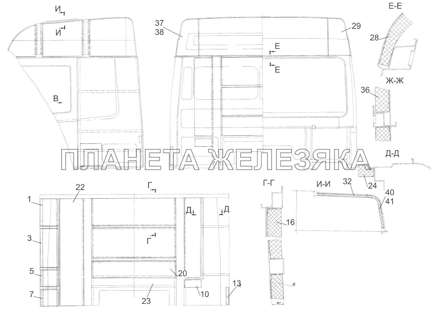 Установка термошумоизоляции 6430-5000120 МАЗ-5440B9, 6430B9