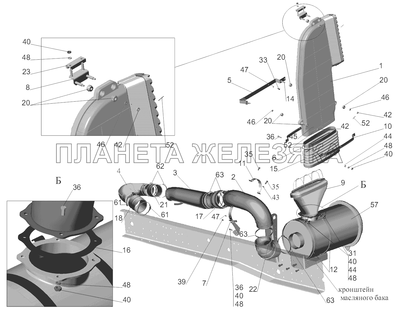 Крепление воздушного фильтра 5440B9-1109002-000 МАЗ-5440B9, 6430B9