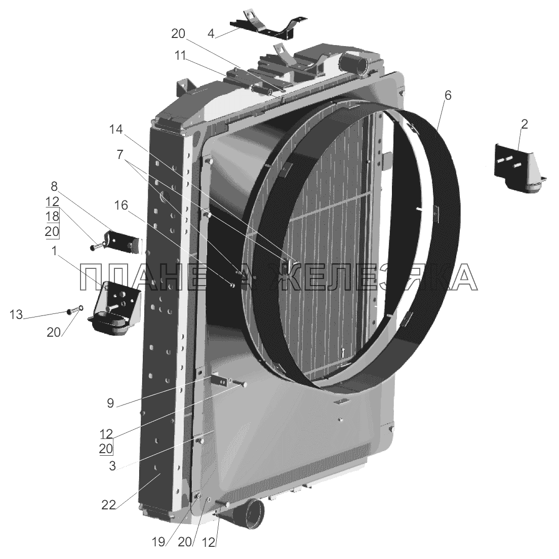 Радиатор с кожухом 5440B9-1301009 МАЗ-5440B9, 6430B9