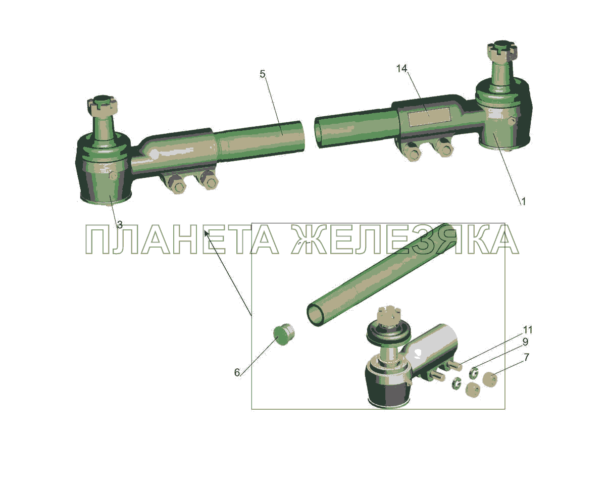 Тяга поперечная 64221-3003052 МАЗ-5440E9