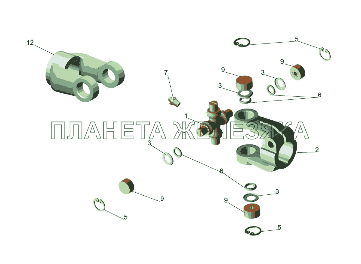 Шарнир карданный 6430-3444054-001 МАЗ-5440E9