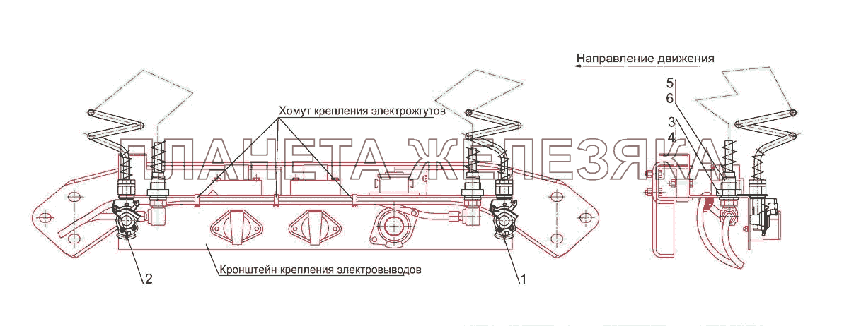 Пневмовыводы на полуприцеп 544019-3521004 МАЗ-5440E9