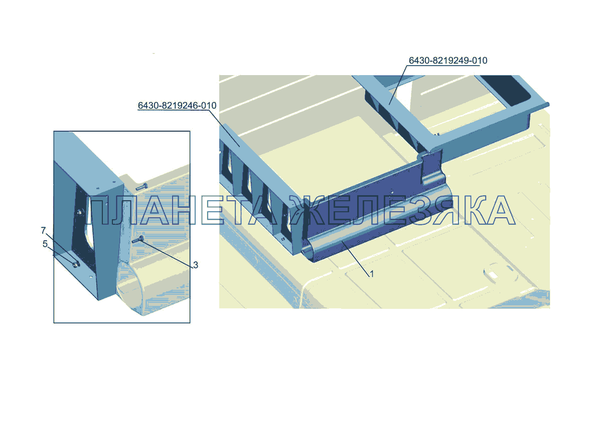 Установка стенки 6430-8200041 МАЗ-5440E9