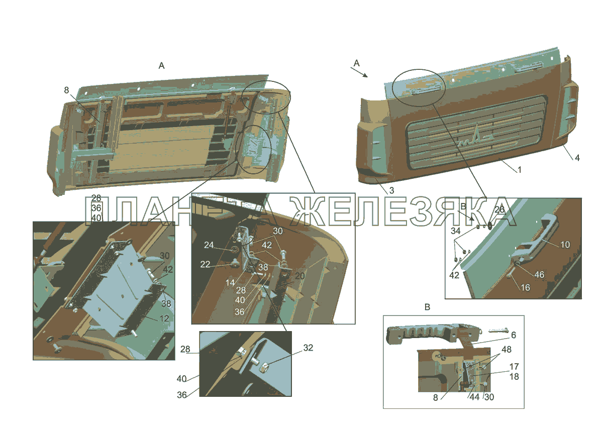 Установка щитков	6432-8400014-000 МАЗ-5440E9