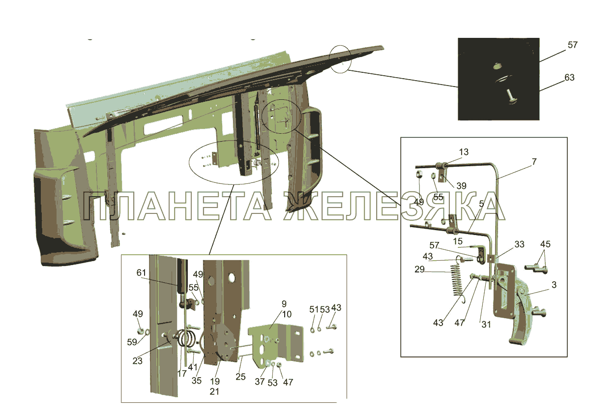 Установка облицовки передка 6431-8400018-000 МАЗ-5440E9