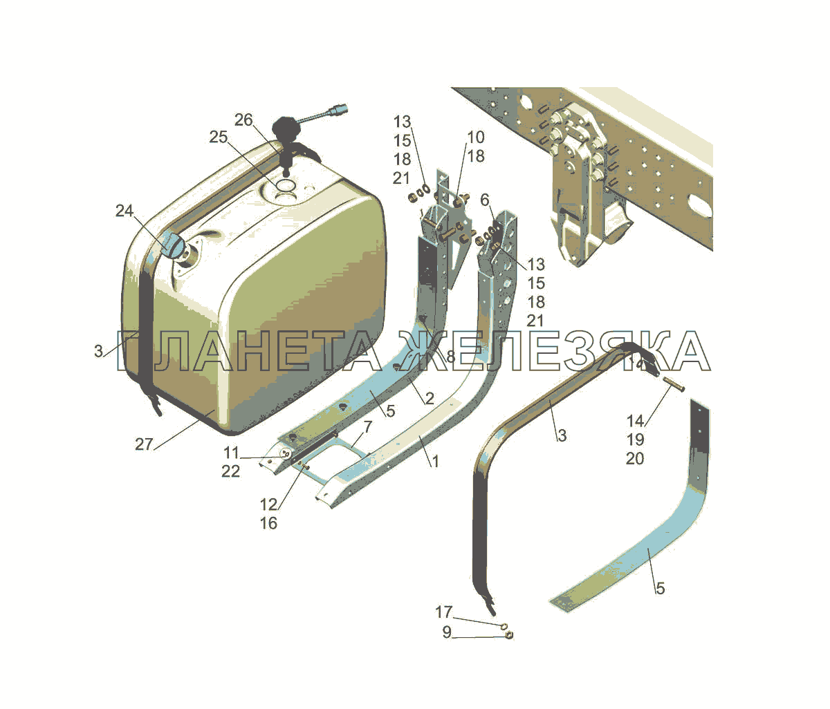 Крепление бака 544019-1401002 МАЗ-5440E9