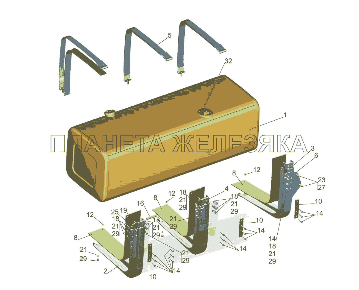 Крепление топливного бака 544019-1101002-010 (700 литров) МАЗ-5440E9