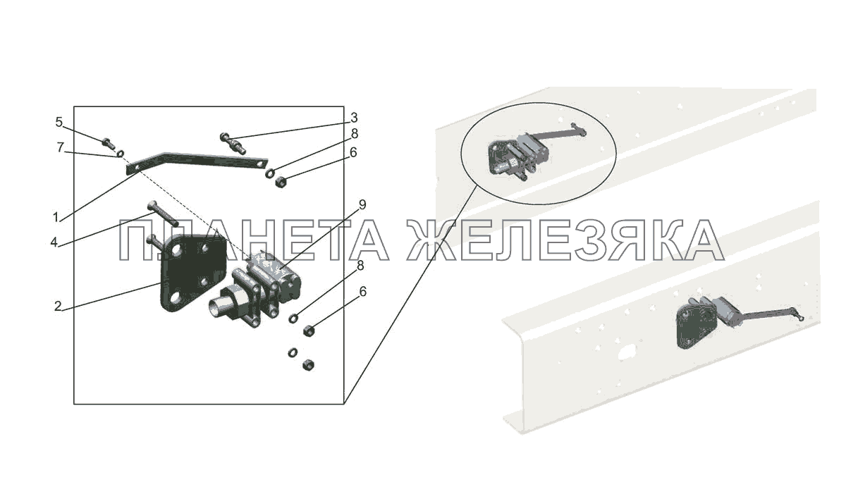 Установка датчиков перемещения ECAS 544019-2935006 МАЗ-5440E9