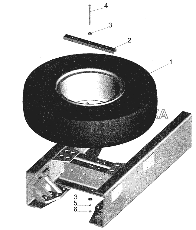 Установка запасного колеса МАЗ-551605 (5516-3100001-30) МАЗ-5516 (2003)