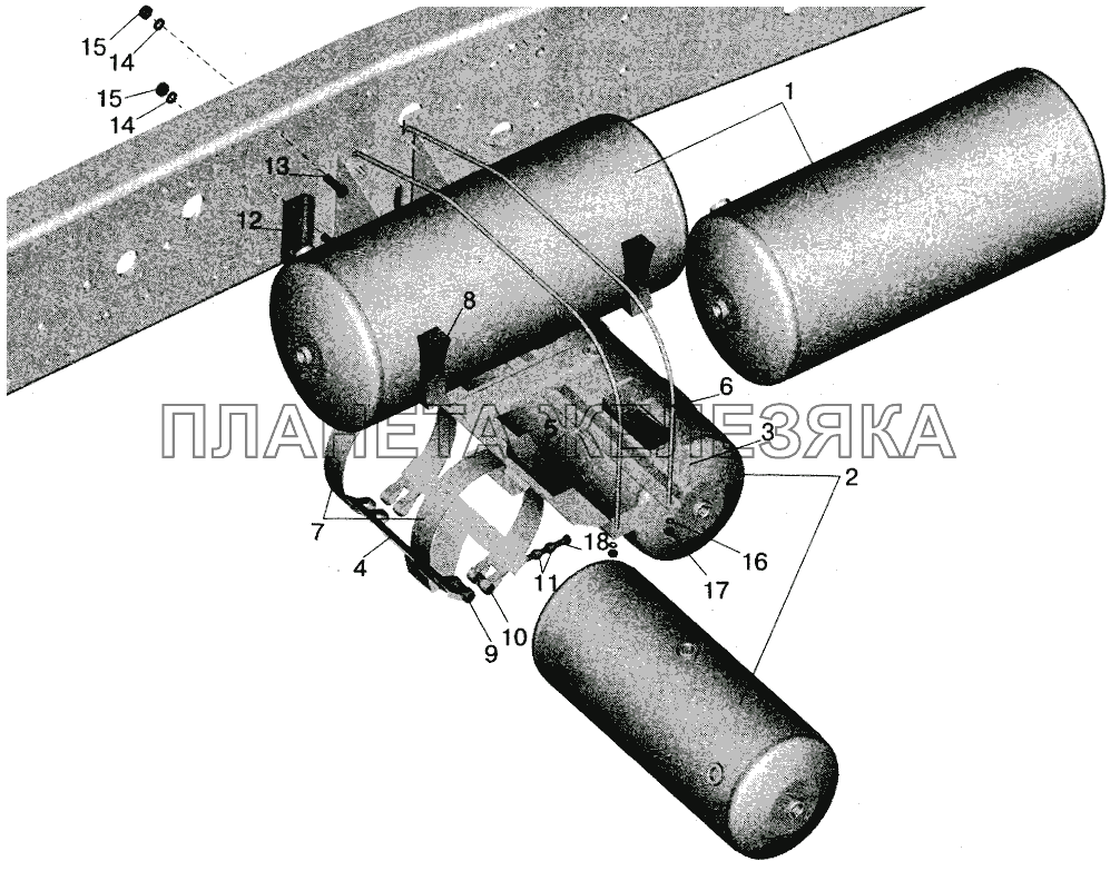 Установка ресиверов МАЗ-561605, 561603 МАЗ-5516 (2003)