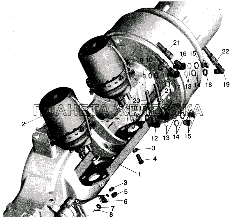 Установка тормозных камер МАЗ-543208, 543205, 543203, 543202 МАЗ-5516 (2003)