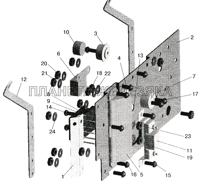Панель блоков предохранителей и реле МАЗ-5516 (2003)