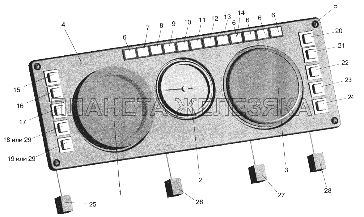 Установка приборов и выключателей МАЗ-5516 (2003)