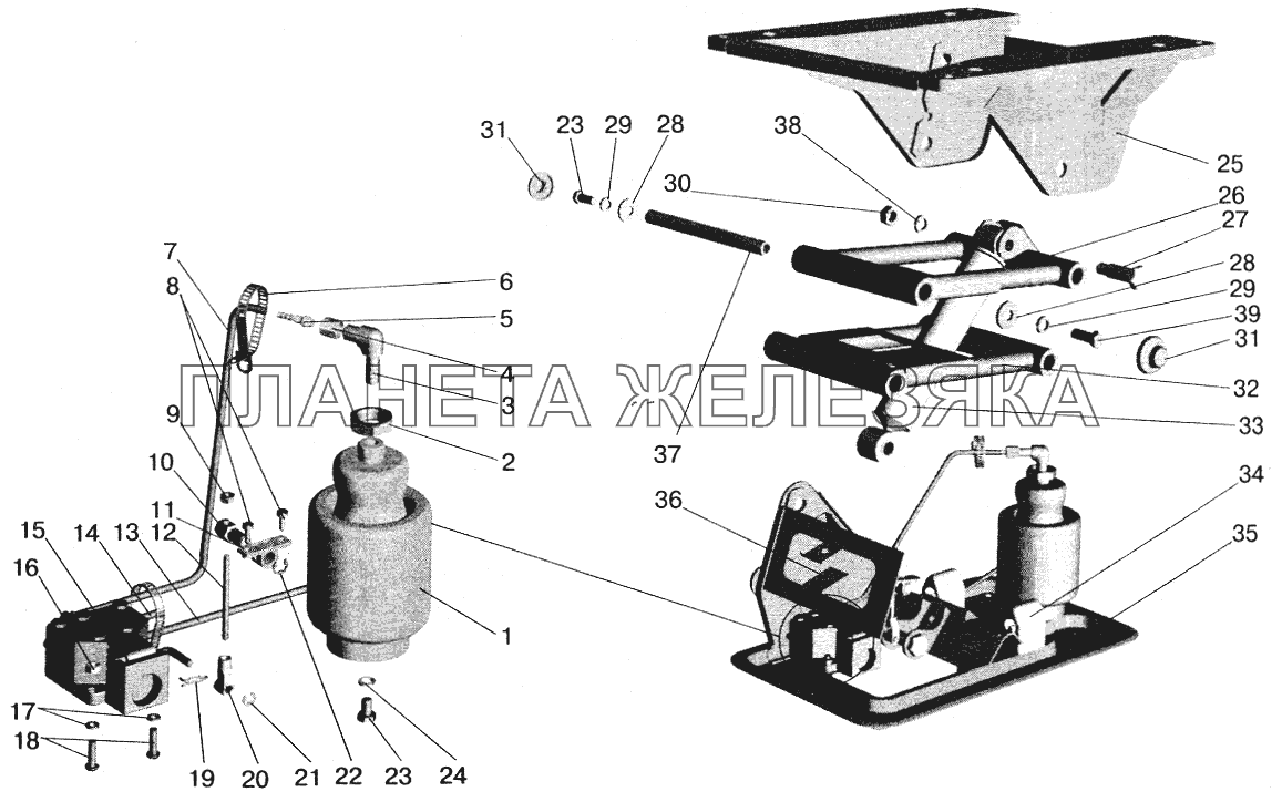 Подставка сиденья с пневмооборудованием МАЗ-5516 (2003)