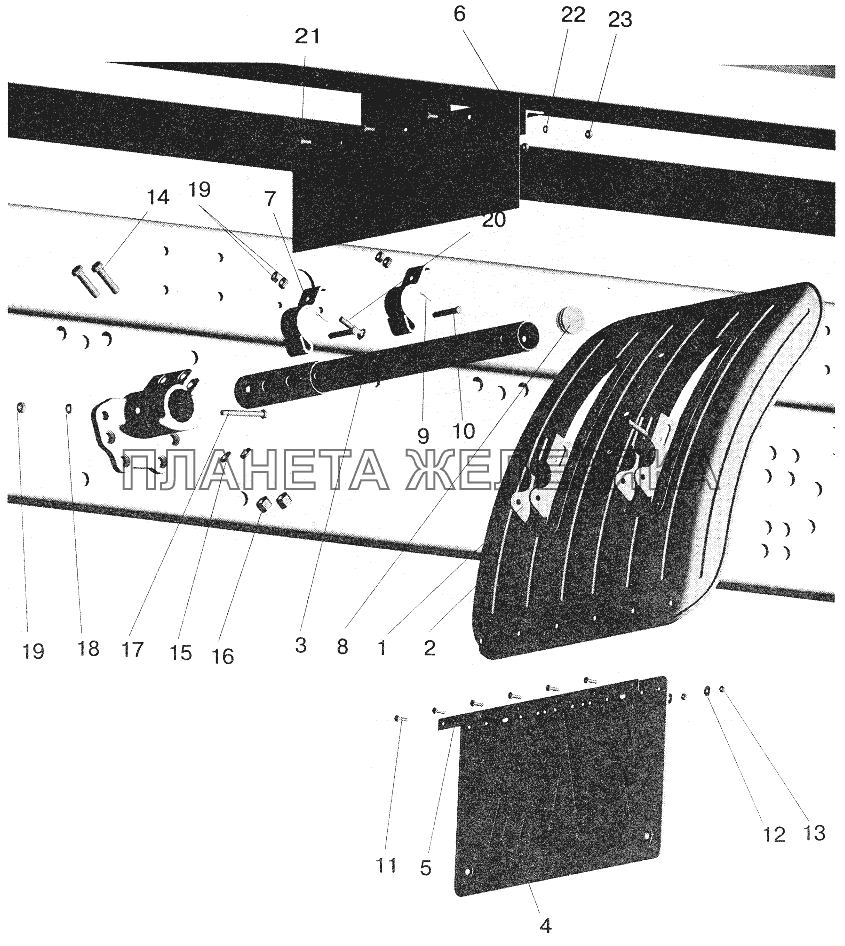 Установка крыльев МАЗ-5516 (2003)