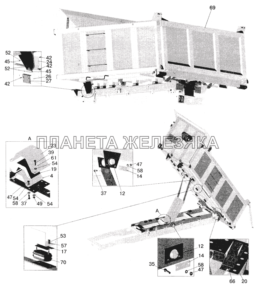 Установка платформы 5516-8500020-070 МАЗ-5516 (2003)