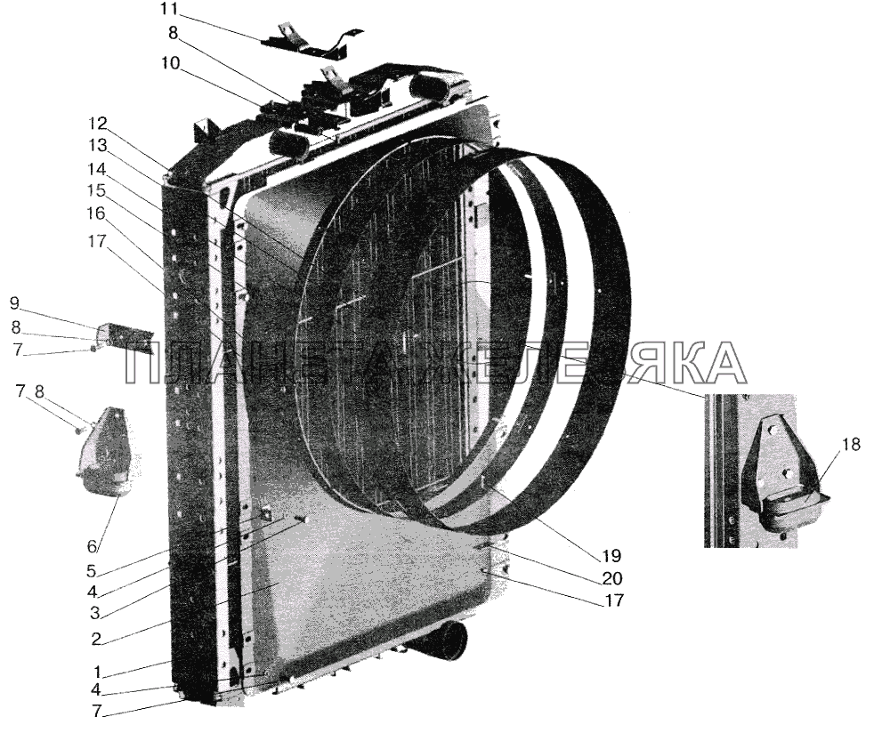 Радиатор с кожухом МАЗ-642208, 543208 МАЗ-5516 (2003)