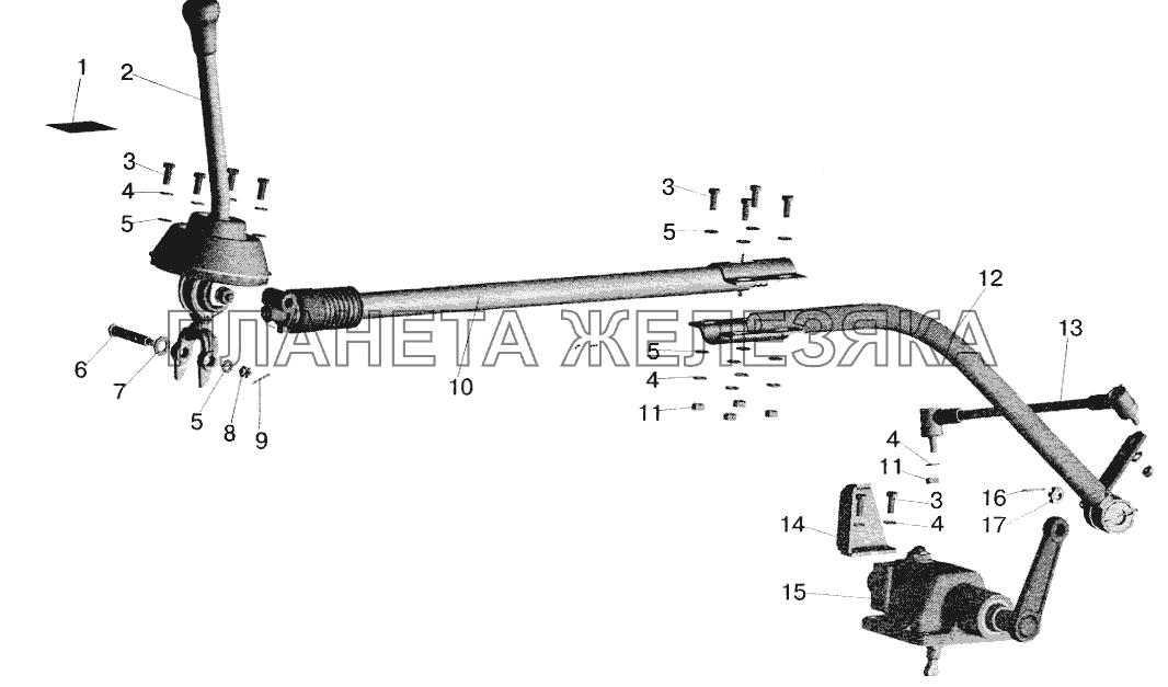 Установка привода управления коробкой передач МАЗ-5516 (2003)