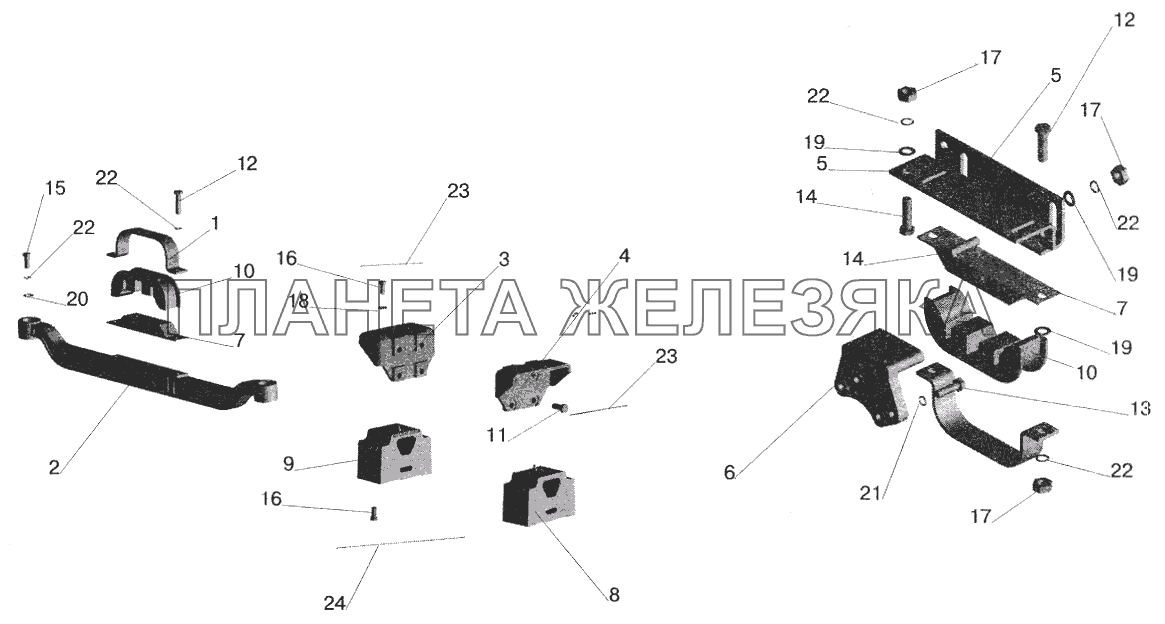 Крепление двигателя на автомобиле МАЗ-551603 МАЗ-5516 (2003)