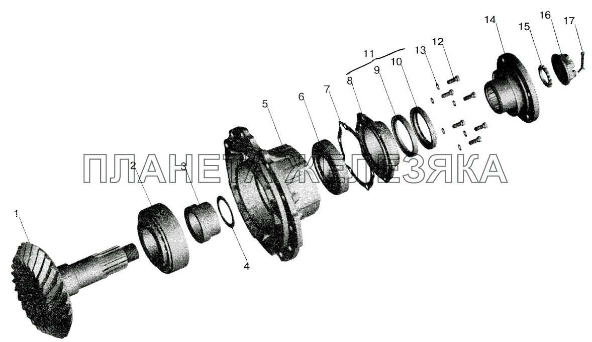 Мост задний МАЗ-543208. Шестерня ведущая МАЗ-5516 (2003)