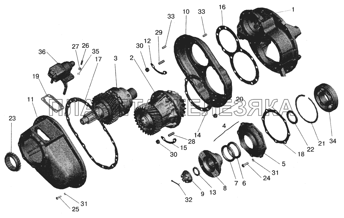 Редуктор среднего моста МАЗ-5516 (2003)