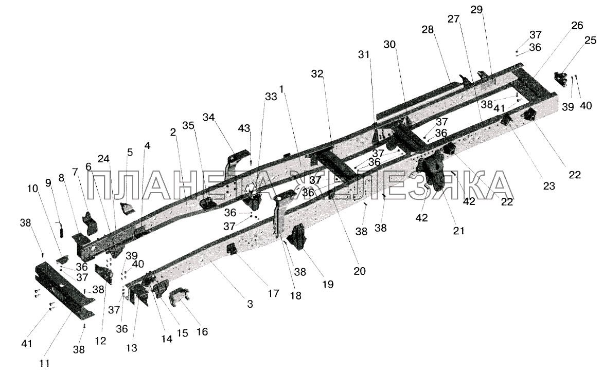 Рама 543205, 543208-пневмоподвеска МАЗ-5516 (2003)