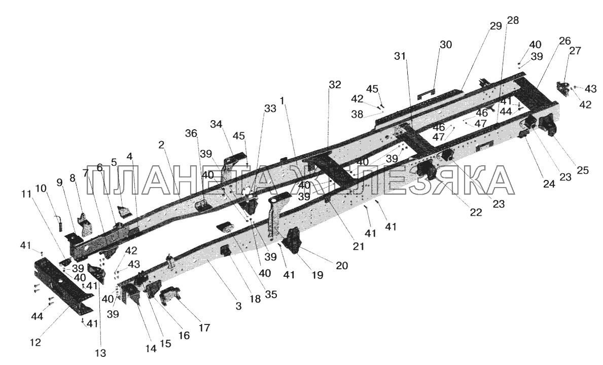 Рама 543202, 543203, 543205, 543208-рессорная подвеска МАЗ-5516 (2003)