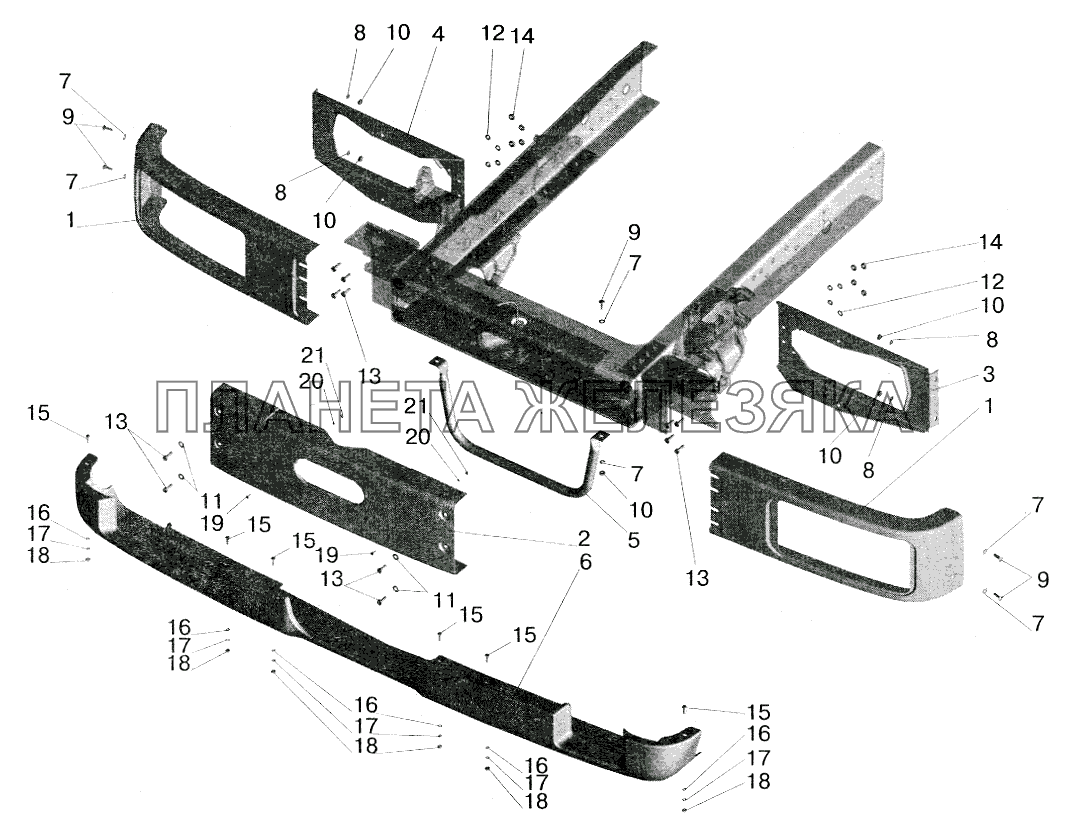 Крепление бампера МАЗ-5516 (2003)