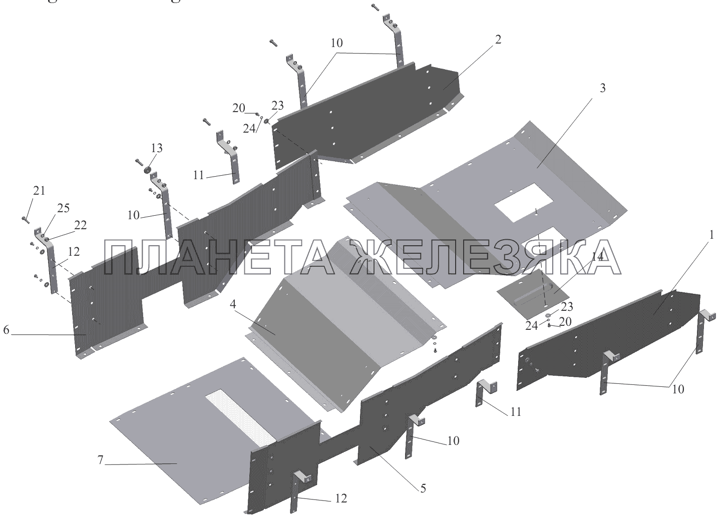 Установка шумоизоляционных экранов 551605-1061004-040 МАЗ-551605