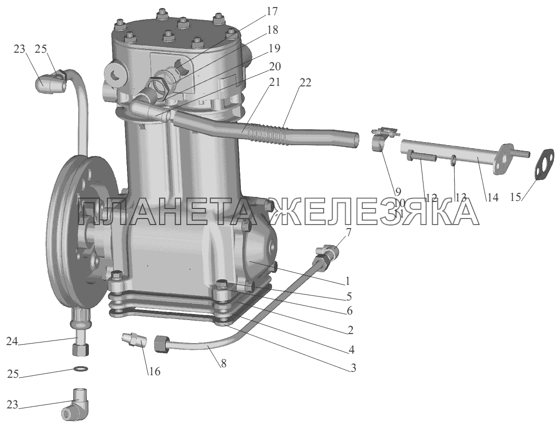 Установка пневмокомпрессора 642208-3500014 (-700) МАЗ-551605