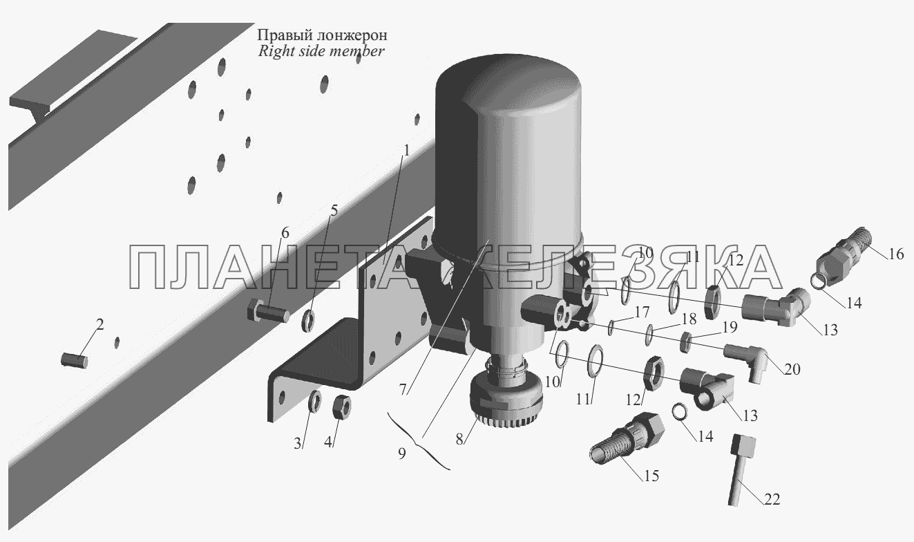 Установка осушителя воздуха 650108-3536004 МАЗ-551605