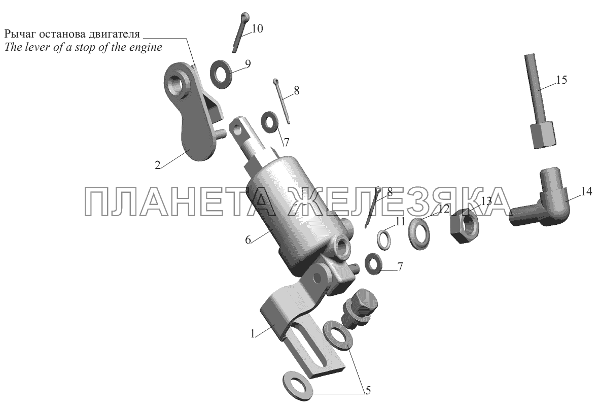 Цилиндр останова двигателя 642208-3570004 МАЗ-551605