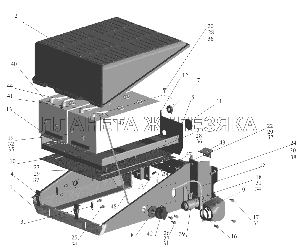 Установка аккумуляторных батарей 551605-3700008-071 (-771) МАЗ-551605